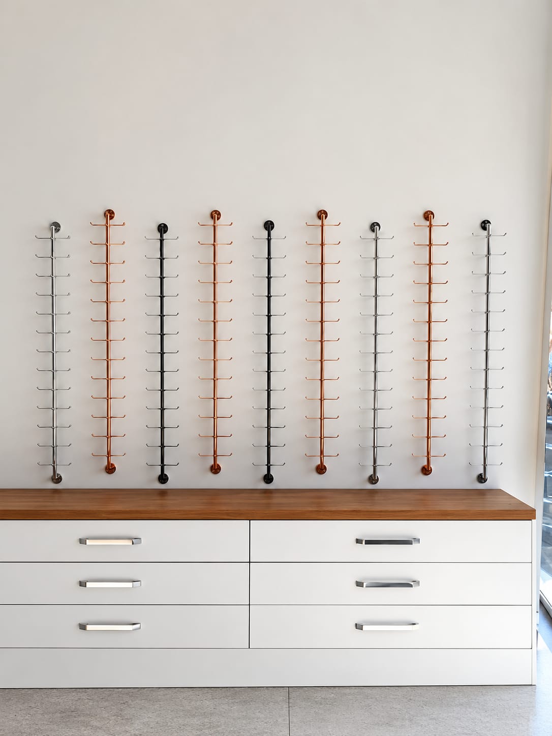 11-Pair Wall Mounted Eyeglass Stand - Frame Rise