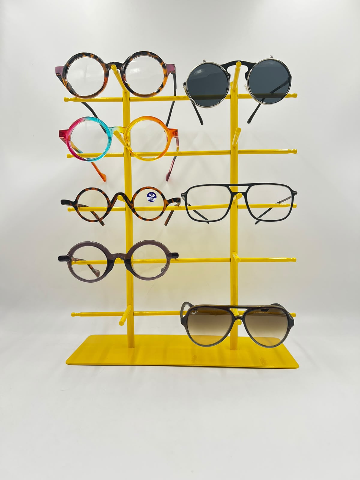 10-Pair Eyeglass Display Stand, 5-Tier Metal Sunglasses Holder Rack, Countertop Organizer for Optical Store, Glasses Rack Retail Display