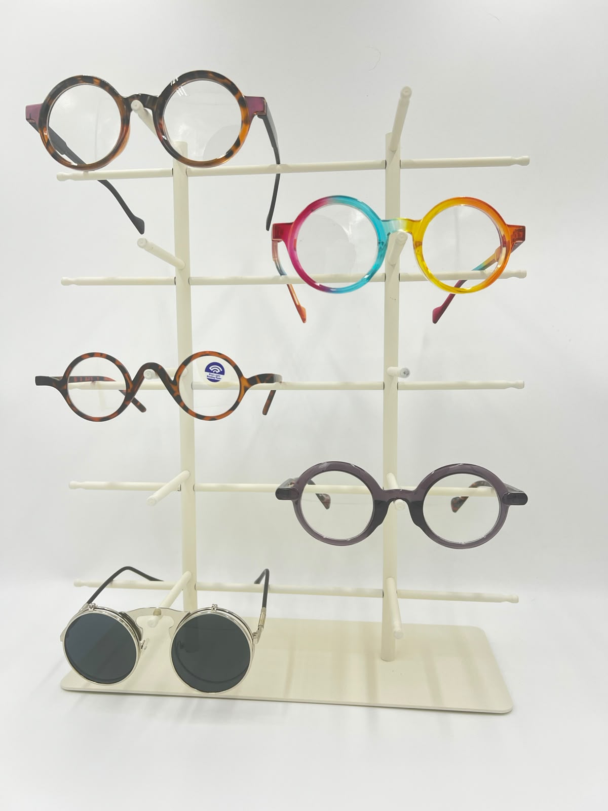 10-Pair Eyeglass Display Stand, 5-Tier Metal Sunglasses Holder Rack, Countertop Organizer for Optical Store, Glasses Rack Retail Display