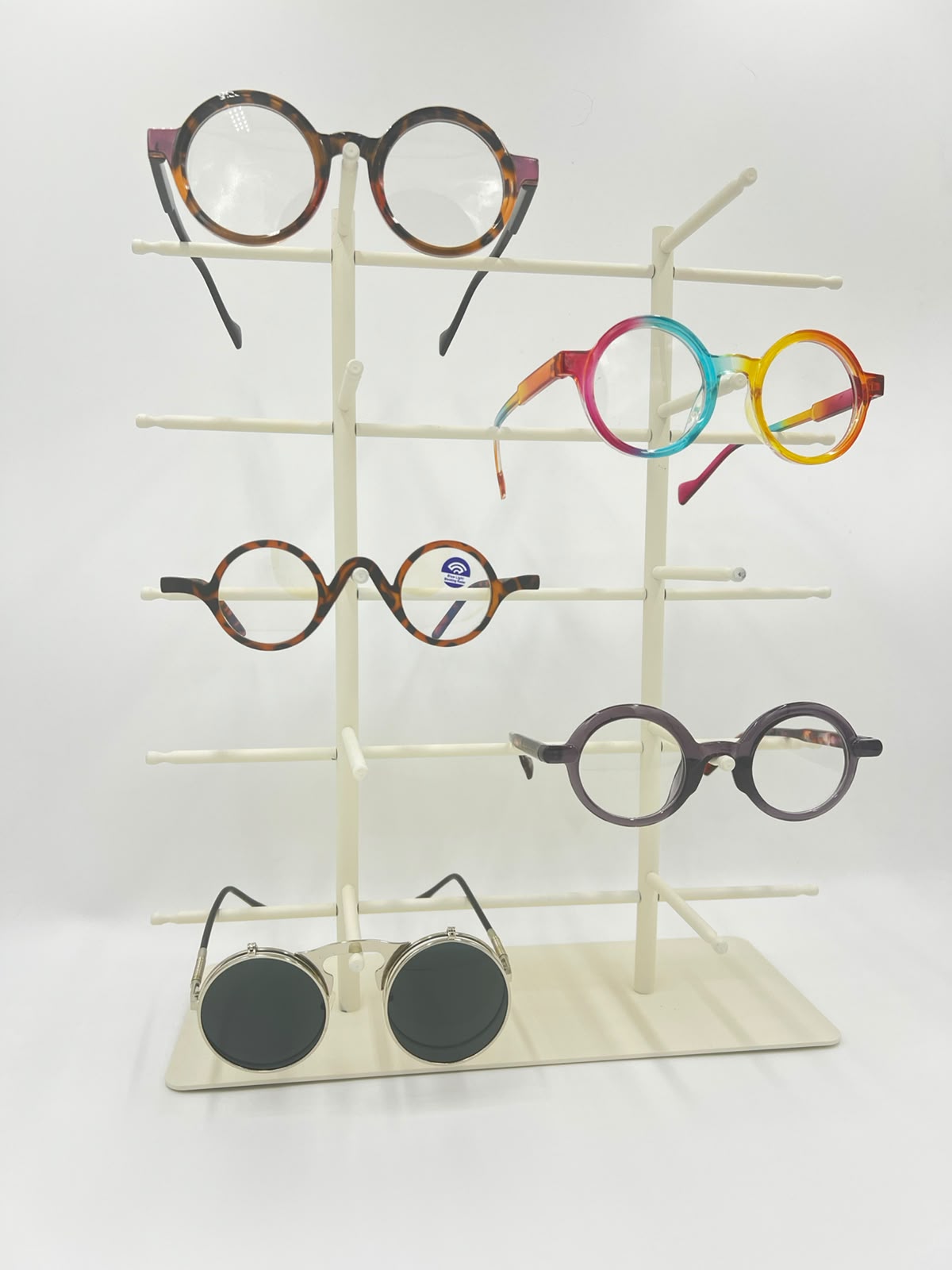 10-Pair Eyeglass Display Stand, 5-Tier Metal Sunglasses Holder Rack, Countertop Organizer for Optical Store, Glasses Rack Retail Display