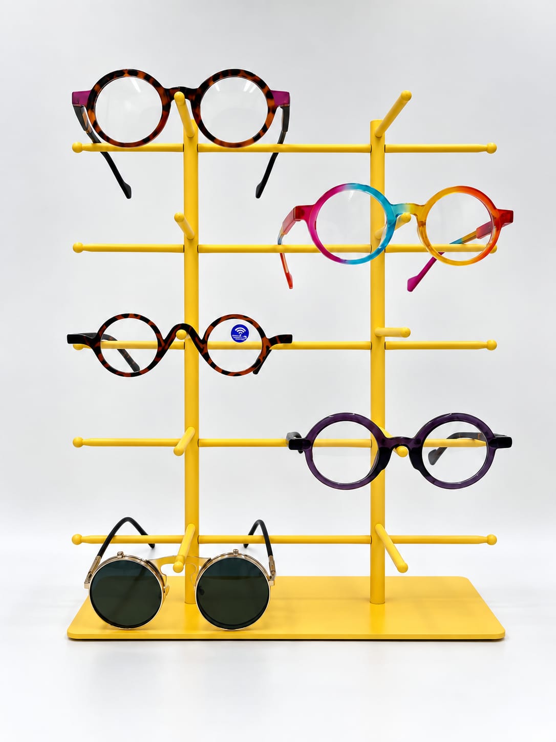 10-Pair Eyeglass Display Stand, 5-Tier Metal Sunglasses Holder Rack, Countertop Organizer for Optical Store, Glasses Rack Retail Display