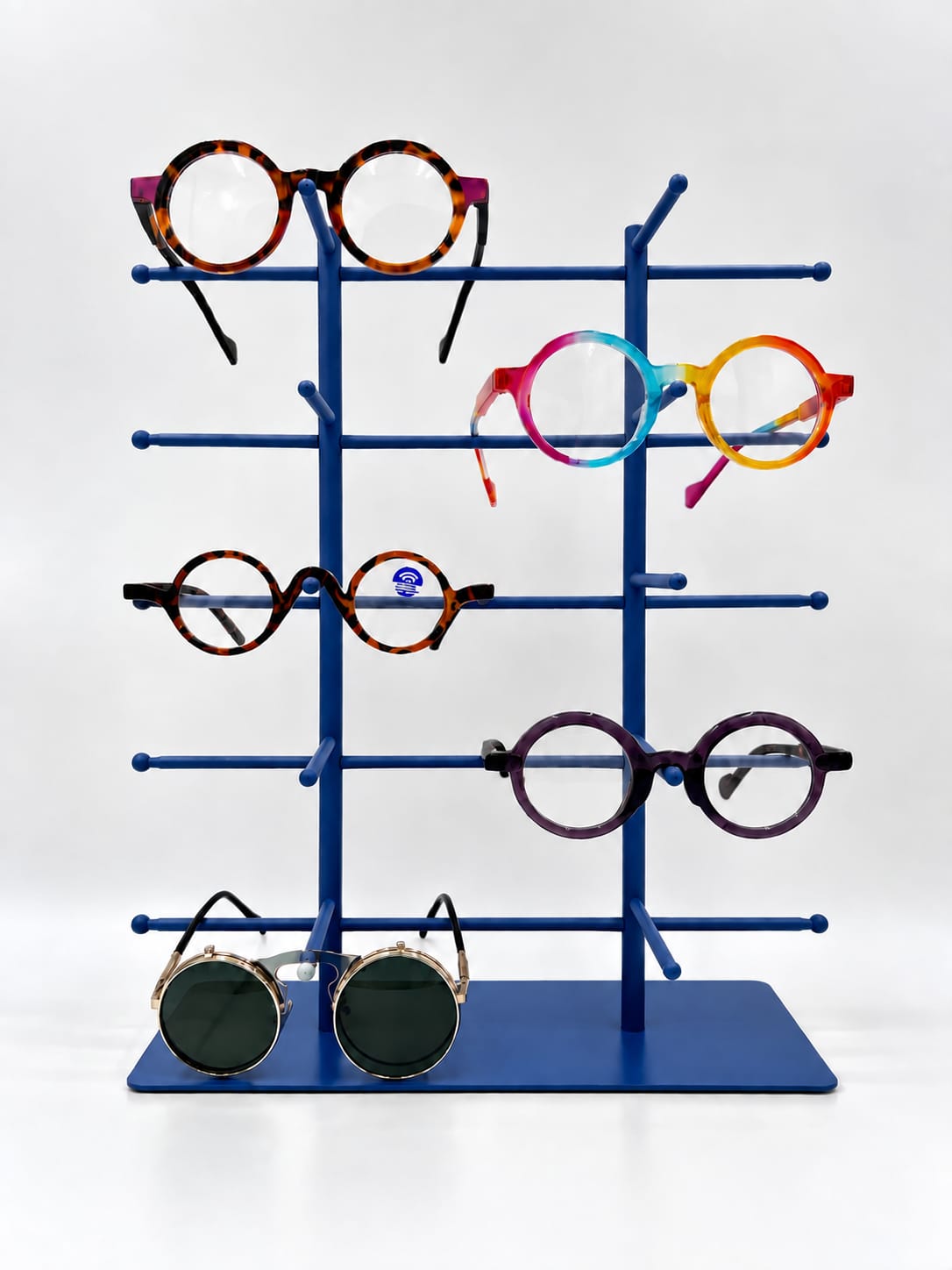 10-Pair Eyeglass Display Stand, 5-Tier Metal Sunglasses Holder Rack, Countertop Organizer for Optical Store, Glasses Rack Retail Display