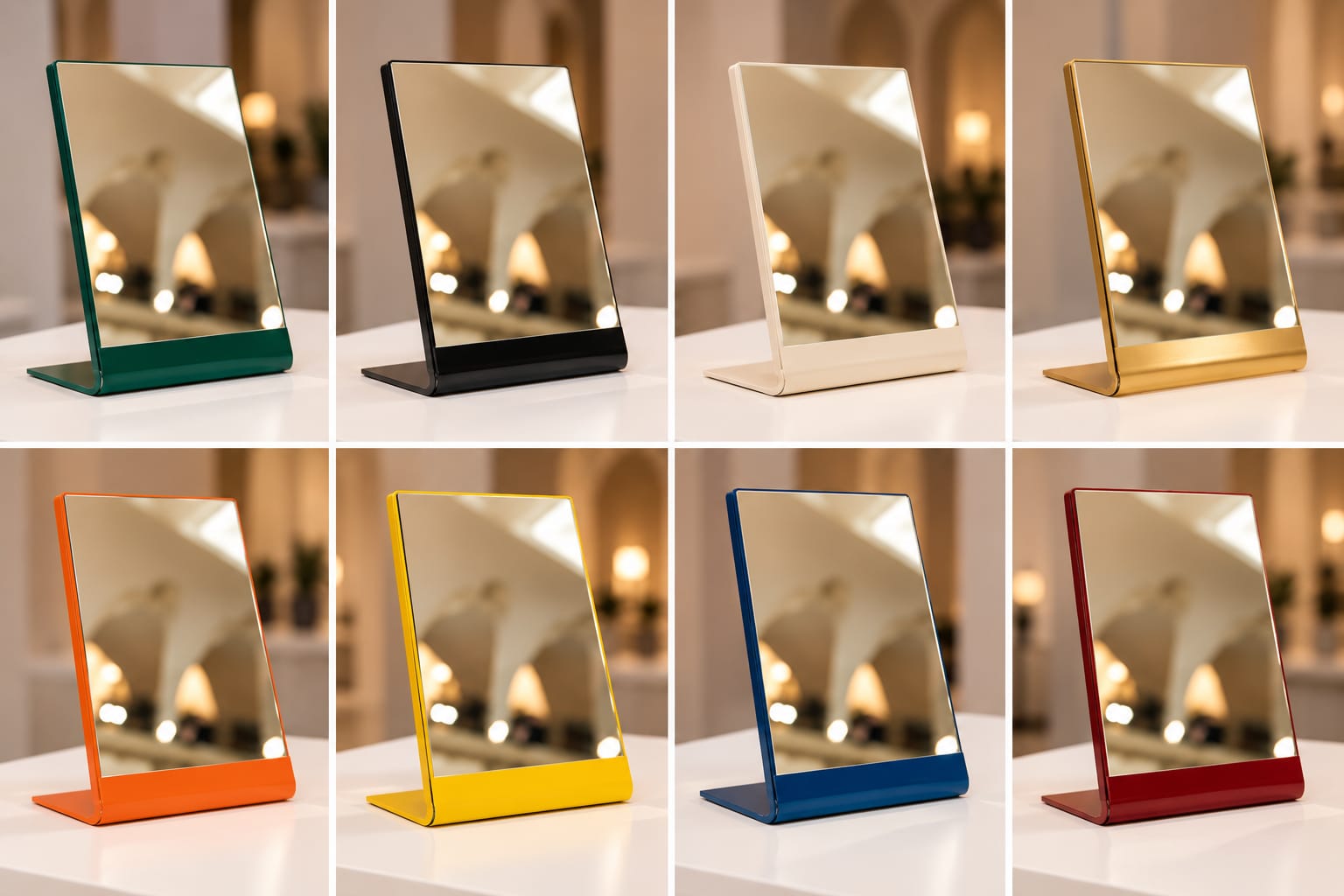 Modern Metal Tabletop Mirror | Handmade Standing Vanity Mirror