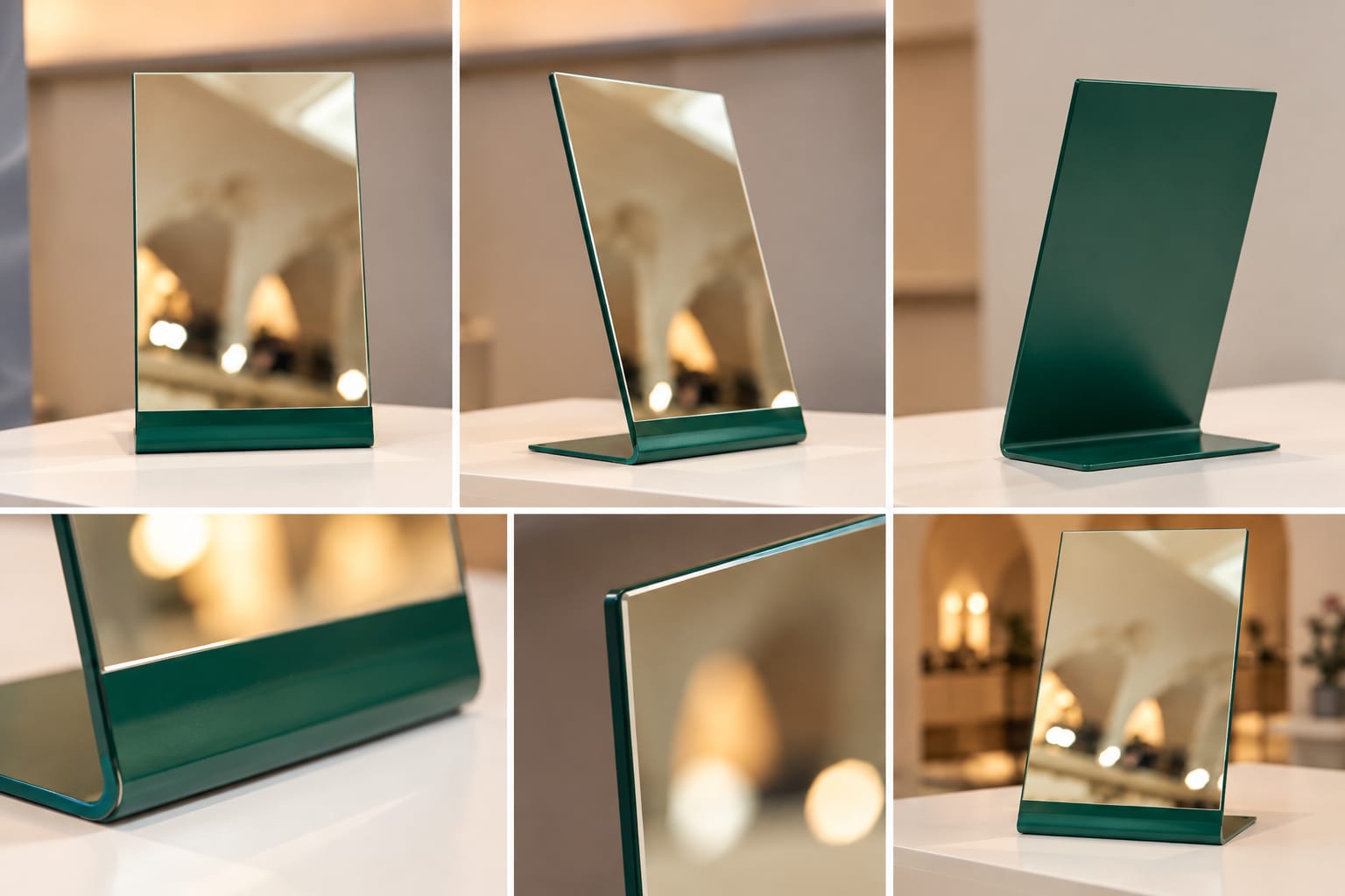 Modern Metal Tabletop Mirror | Handmade Standing Vanity Mirror