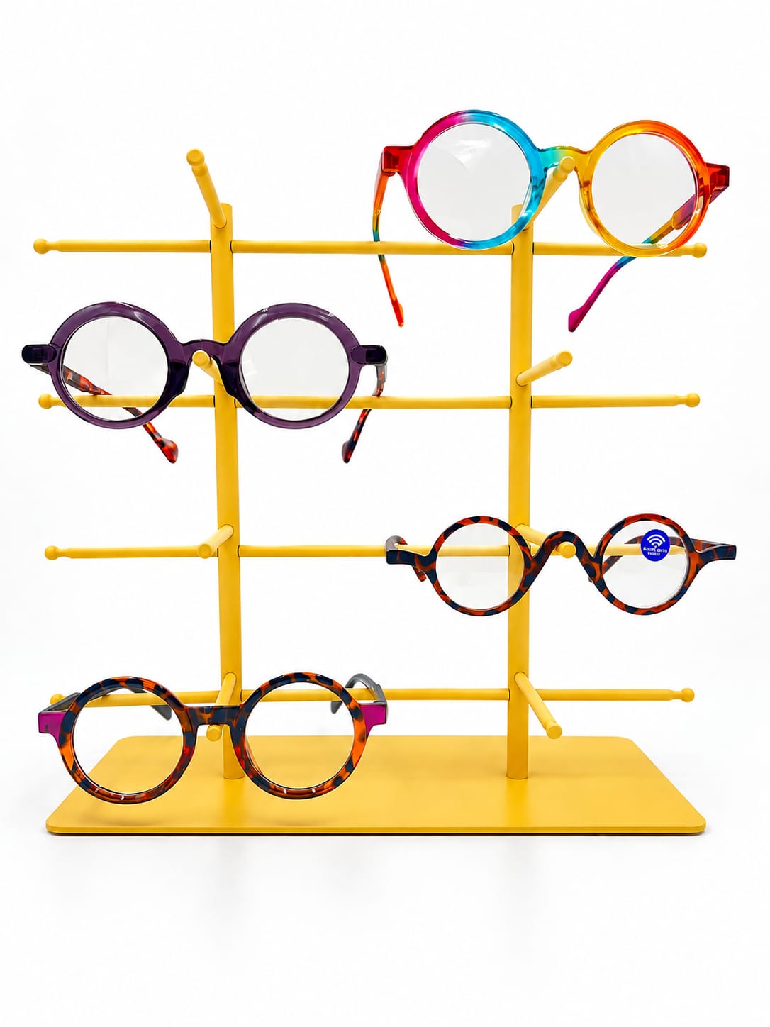 8-Pair Eyeglass Display Stand, 4-Tier Metal Sunglasses Holder Rack, Countertop Organizer for Optical Store, Glasses Rack Retail Display