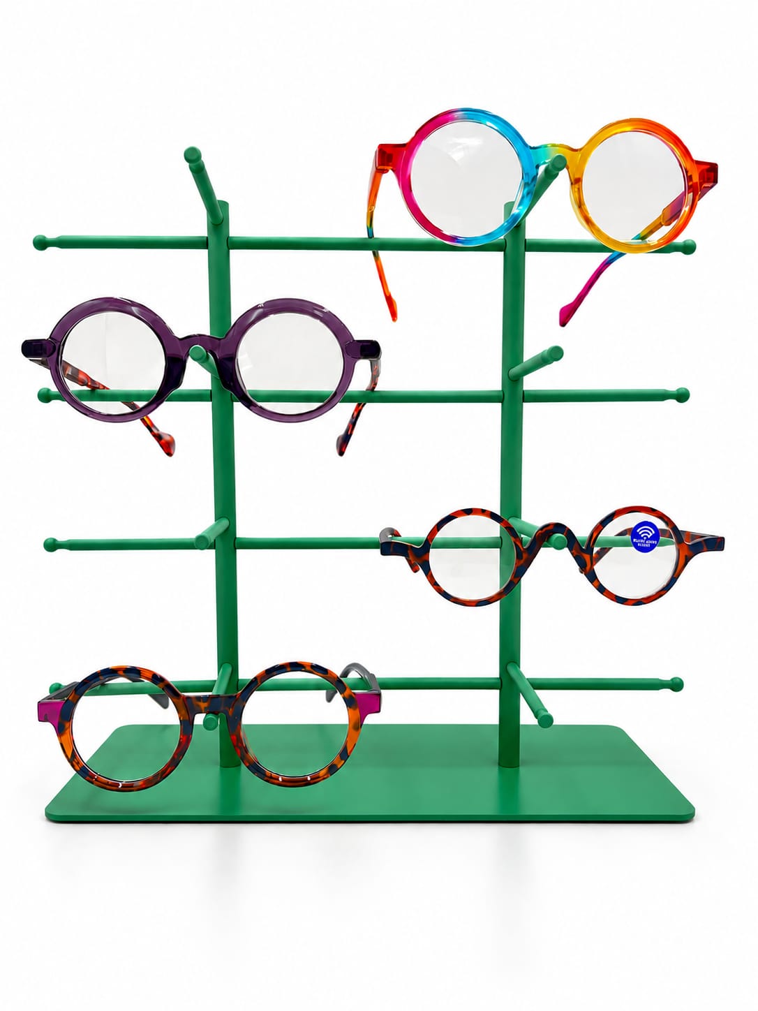 8-Pair Eyeglass Display Stand, 4-Tier Metal Sunglasses Holder Rack, Countertop Organizer for Optical Store, Glasses Rack Retail Display