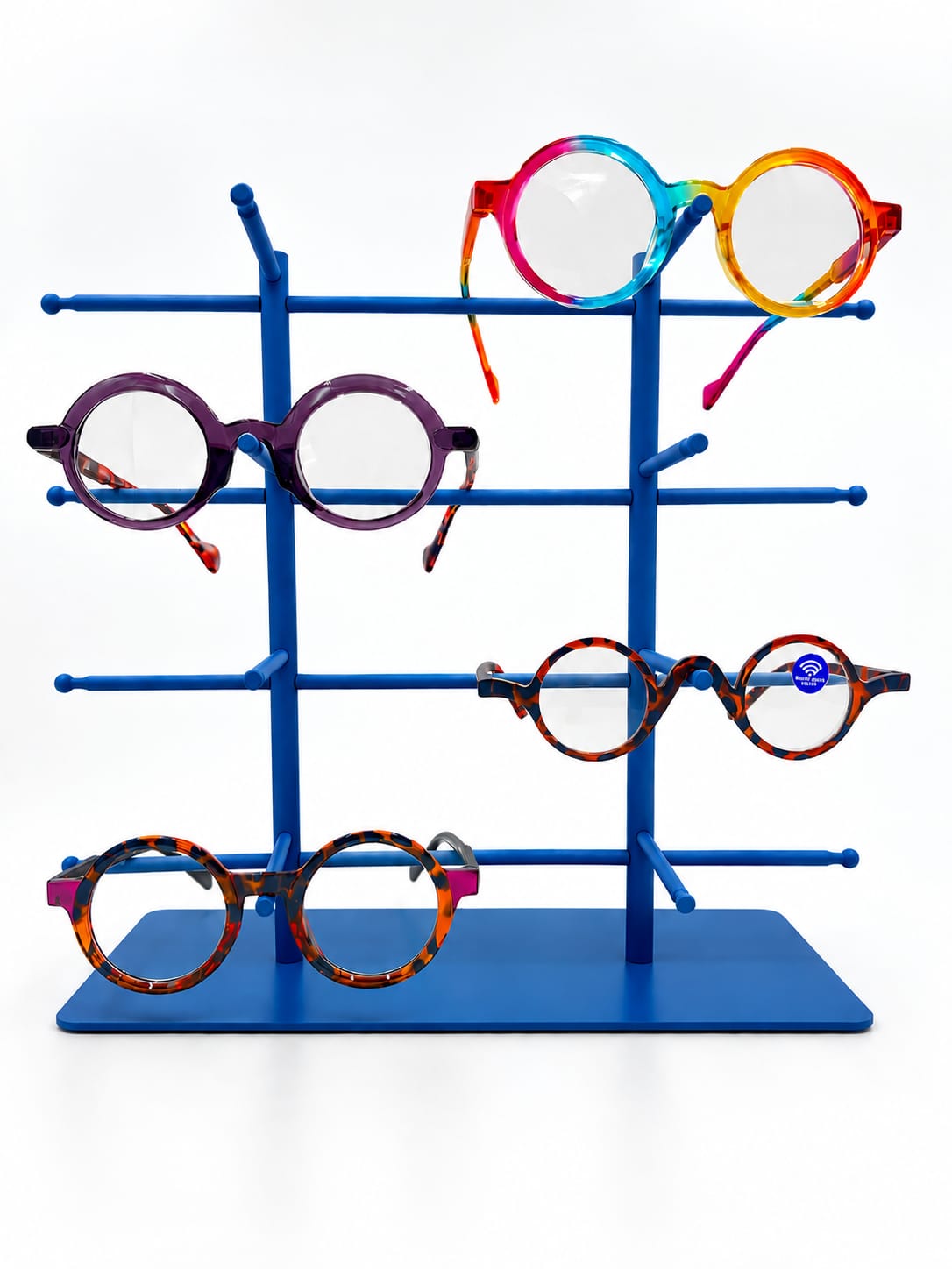 8-Pair Eyeglass Display Stand, 4-Tier Metal Sunglasses Holder Rack, Countertop Organizer for Optical Store, Glasses Rack Retail Display