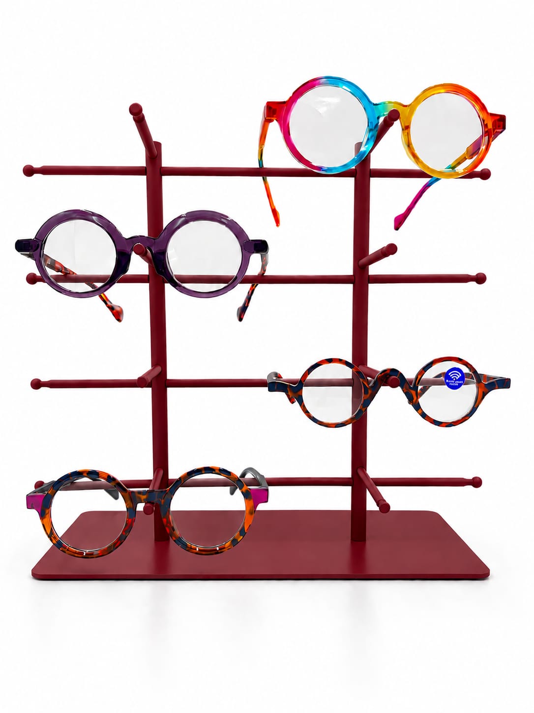 8-Pair Eyeglass Display Stand, 4-Tier Metal Sunglasses Holder Rack, Countertop Organizer for Optical Store, Glasses Rack Retail Display