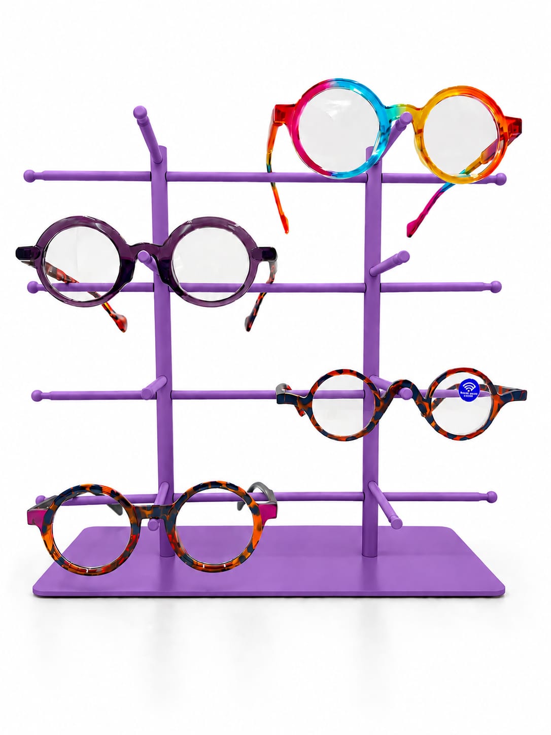 8-Pair Eyeglass Display Stand, 4-Tier Metal Sunglasses Holder Rack, Countertop Organizer for Optical Store, Glasses Rack Retail Display
