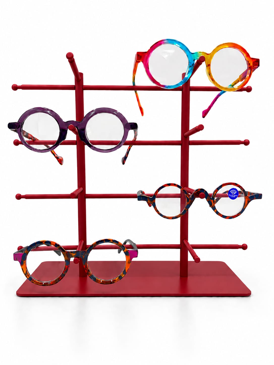 8-Pair Eyeglass Display Stand, 4-Tier Metal Sunglasses Holder Rack, Countertop Organizer for Optical Store, Glasses Rack Retail Display