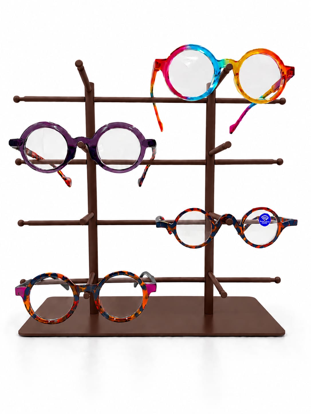 8-Pair Eyeglass Display Stand, 4-Tier Metal Sunglasses Holder Rack, Countertop Organizer for Optical Store, Glasses Rack Retail Display