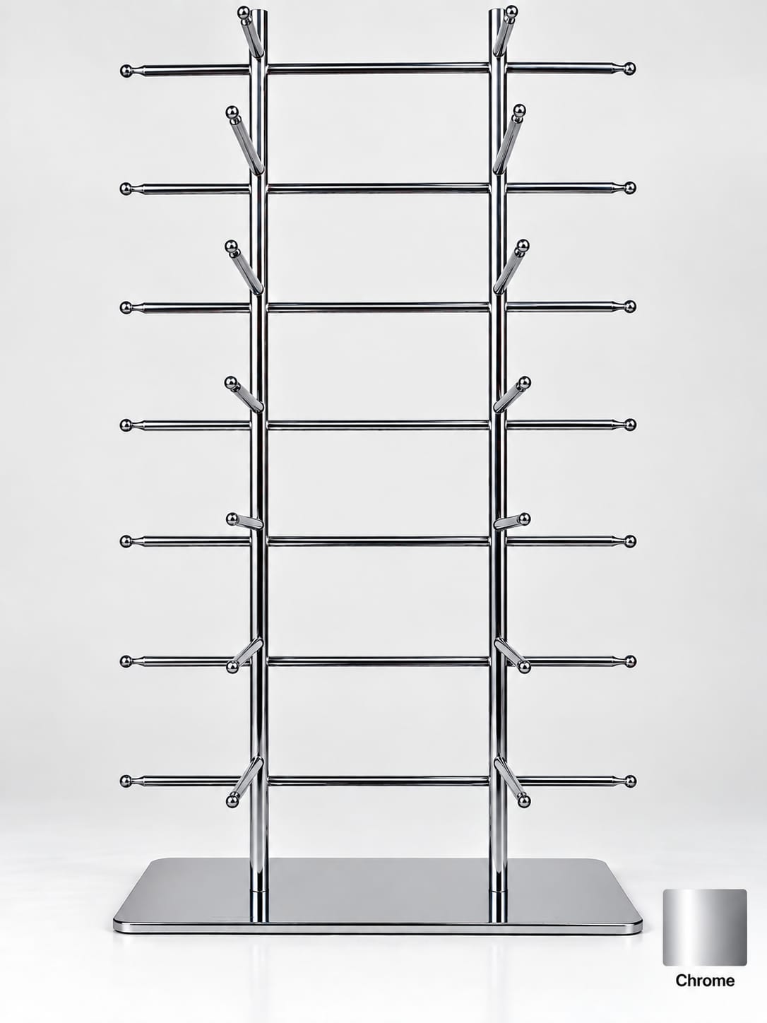 16-Pair Eyewear Display Stand – 8-Tier Metal Glasses Display Rack